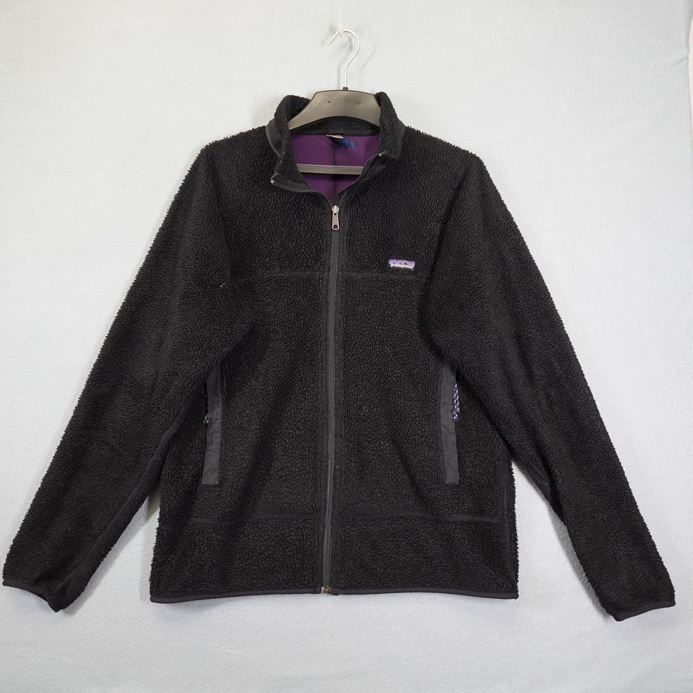 Patagonia Fleece Jacket Mens XL Black Retro-X Deep Pile Full Zip USA Made Puffer